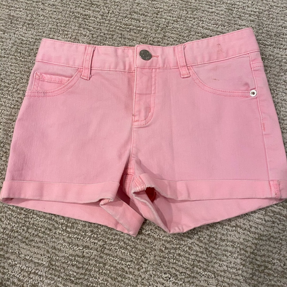 Girls pink justice jean shorts size 10